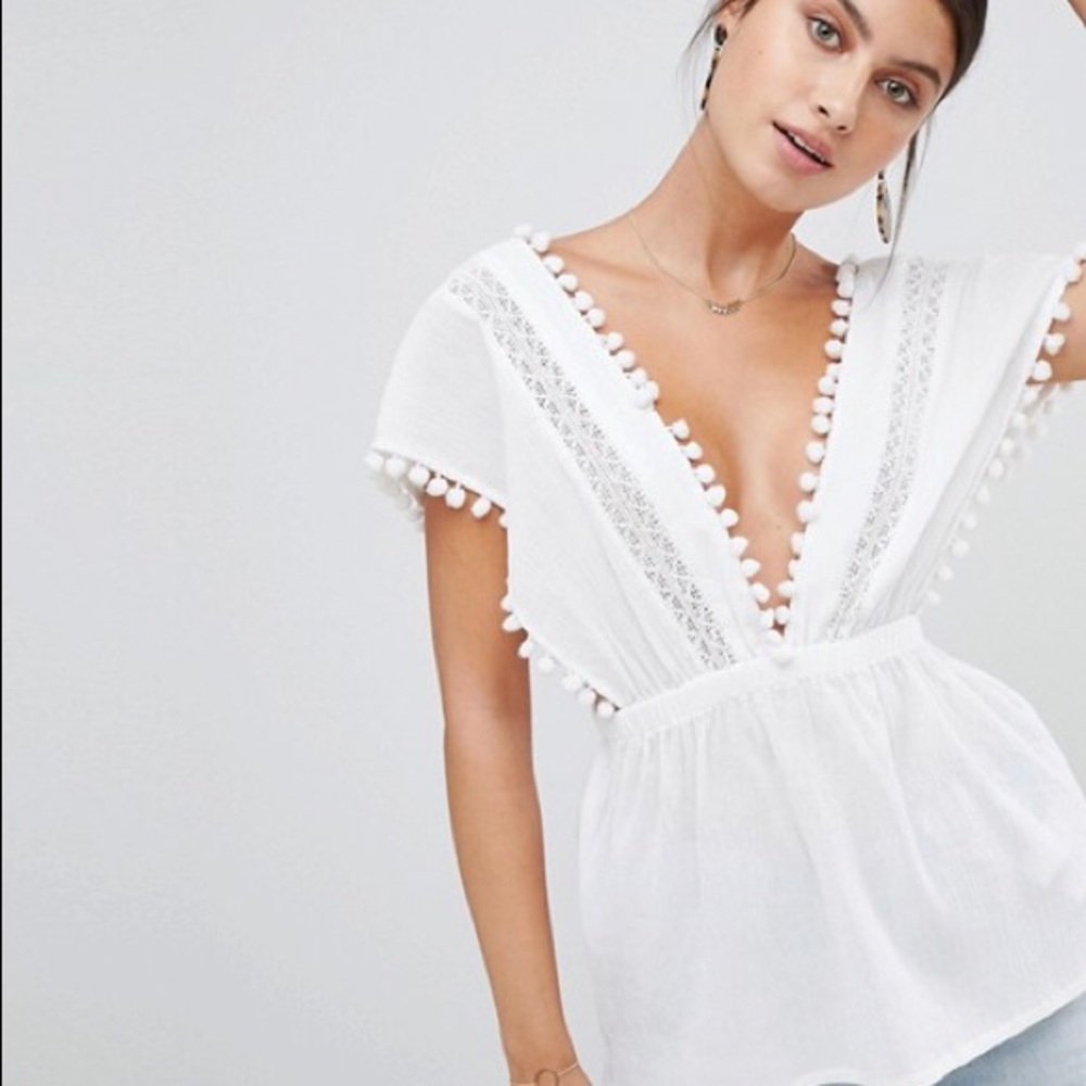 Boohoo deep V tank top